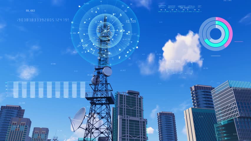 5G Smart Technology City Internet Signal Tower | Shutterstock HD Video #1110720465