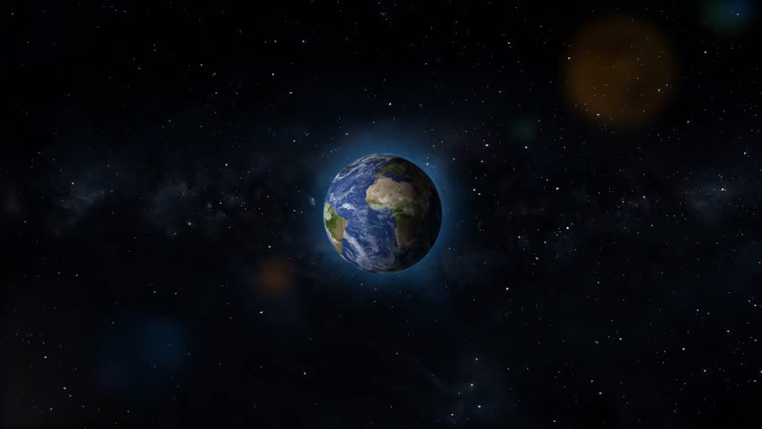 Earth zoom 4K video in to white light transition.