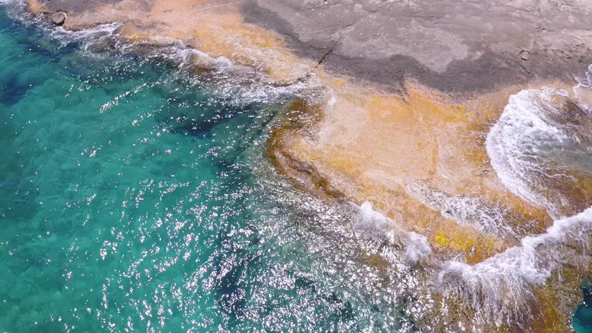 Aegean sea coast cristal sea water transparent and clear