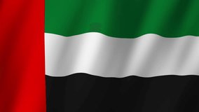 United Arab Emirates Flag. Flag of United Arab Emirates footage video waving in wind. 