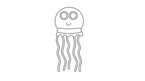 animated sketch of a jellyfish icon.4k video quality - Powered by Shutterstock - Get 15% off with code: PIKWIZARD15