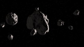 Asteroids in space. Asteroids fly slowly from left to right on a starry space background.
 - Powered by Shutterstock - Get 15% off with code: PIKWIZARD15