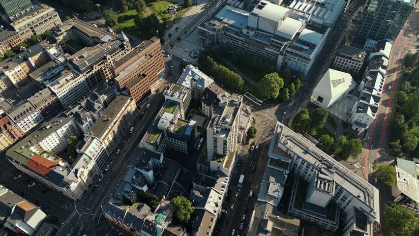 Frankfurt has eighteen skyscrapers Europaturm being the tallest, aerial