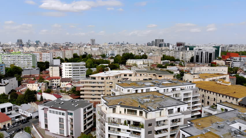 Residential area aerial view, Bucharest Romania