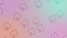CG of pastel-colored background including spade shaped object