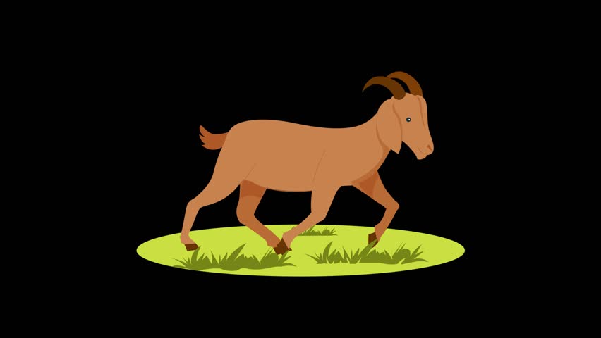 goat animated icon with black background 