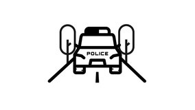 Police car animation. Smooth looping animation. perfect for transportation theme graphic elements