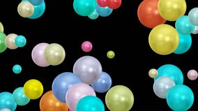 Abstract colorful balloon spheres background rotation animation