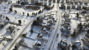 Picturesque winter American town from above with snowy houses in New Jersey USA - Powered by Shutterstock - Get 15% off with code: PIKWIZARD15