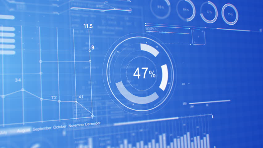 Charts, Graphs, Diagrams Growing on Digital Blue Screen Close-up Beautiful 3d Animation. Abstract Stock Market Business Information and Financial Data Illustration. Modern Technology Concept 4k. | Shutterstock HD Video #1110774983