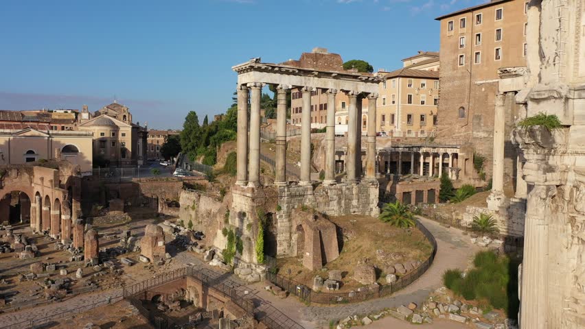 Columns of ancient Rome at the Roman Forum. Italy.
Close-up of the columns and capitals around the Colosseum at the Imperial Forums. Royalty-Free Stock Footage #1110776149
