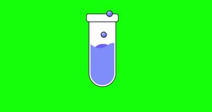 2D Animated  Lab Test, Tube  Animation, Chemistry Experiment, 4K Video with Alpha Channel, animated icon, flask, animation, vector animation, 
