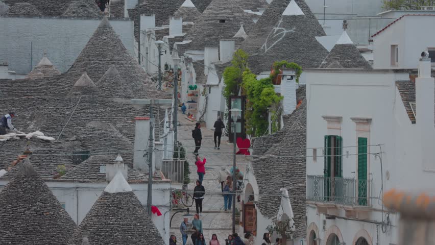 Trulli - characteristic houses of Alberobello, South Italy Royalty-Free Stock Footage #1110780873