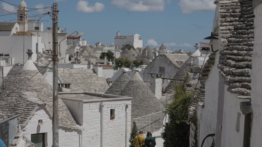 Trulli - characteristic houses of Alberobello, South Italy Royalty-Free Stock Footage #1110780875