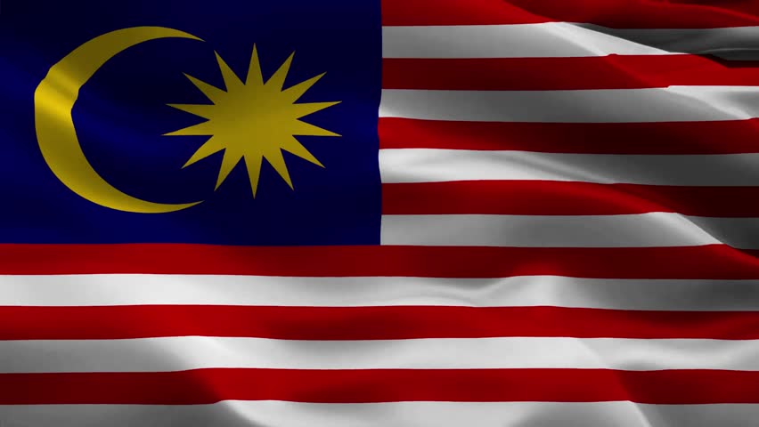Flag of Malaysia waving animation