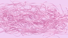 Many pink ribbons chaotic motion. 3d animation.   - Powered by Shutterstock - Get 15% off with code: PIKWIZARD15