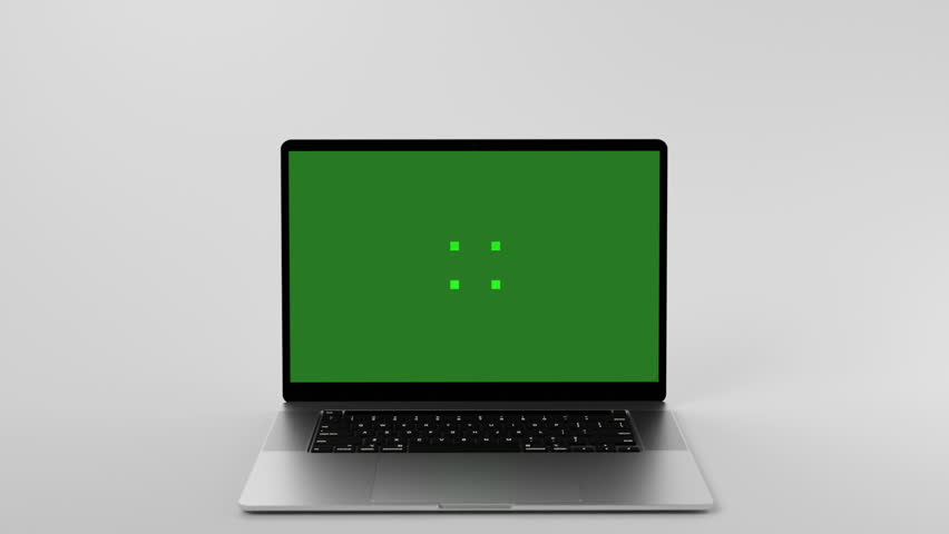 Animation of slim, modern Laptop with chromakey and trackingpoints for content. 3D Illustration | Shutterstock HD Video #1110784783