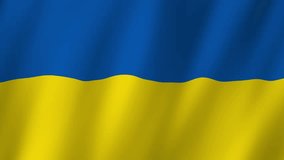 Ukraine Flag. Flag of Ukraine footage video waving in wind. 