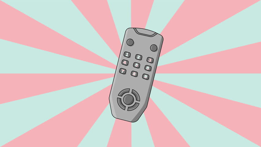 Animated remote icon with a rotating background.4k video quality