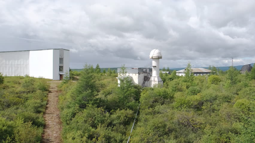 Panorama of the territory of the astronomical observatory high in the mountains