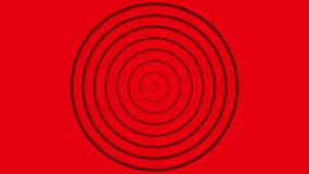 Abstract red color luxury circular seamless loop out animated background. Circle minimal animation for presentation and radio waves background 4k animation video