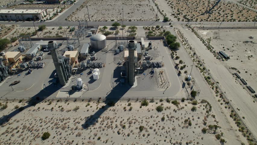 Industrial power plant in the desert near Palm Springs