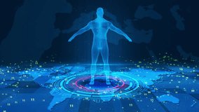 Digital hologram of 3D human genetic code science research