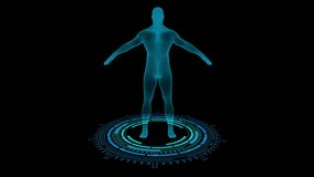 4K Human body hologram 3D HUD digital sci-fi technology - Powered by Shutterstock - Get 15% off with code: PIKWIZARD15