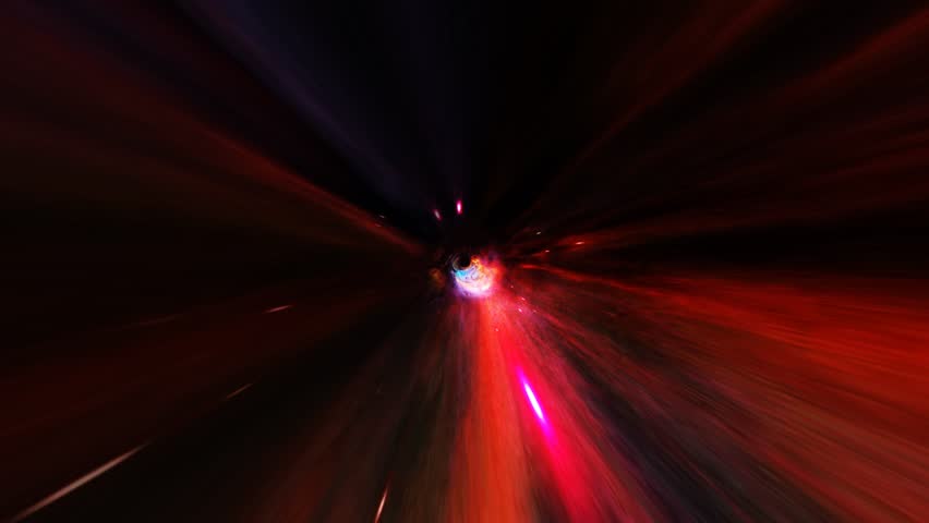 An Abstract motion flight through Deep starry space, star burst motion blur with glitches and blinking lights | Shutterstock HD Video #1110817741