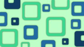 Animated Simple classy moving green and blue squares on minimal green background