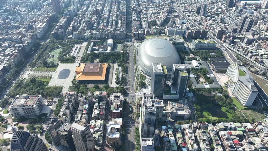 Aerial photography in Taipei city.