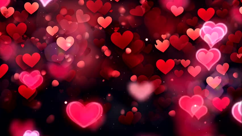 Background with hearts. A topic for lovers. Animated lights. Loop animation. One minute. Royalty-Free Stock Footage #1110828979