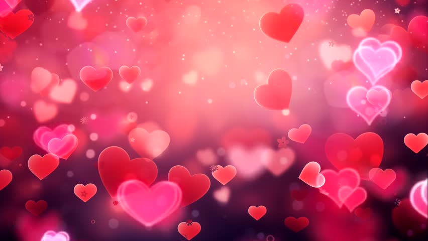 Background with hearts. A topic for lovers. Animated lights. Loop animation. One minute. Royalty-Free Stock Footage #1110828981