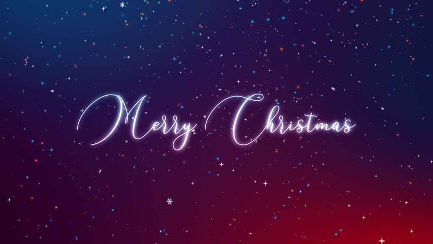 Merry Christmas text animation title reveal with snowing particles. Enchanted holiday wishes - seamless loop - 4K motion graphics animation | Shutterstock HD Video #1110834783