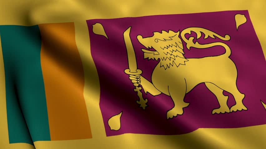 Sri Lanka Flag. Waving  Fabric Satin Texture Flag of Sri Lanka 3D illustration. Real Texture Flag of the Democratic Socialist Republic of Sri Lanka 4K Video