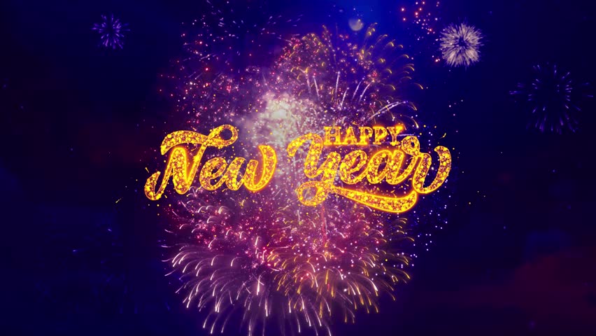 Animation of happy new year 2024 lettering, with fireworks Luxurious cinematic golden animation. fireworks celebration party wishes. Wishes, Events, Message, holiday. Greeting Opener. New year. | Shutterstock HD Video #1110838807