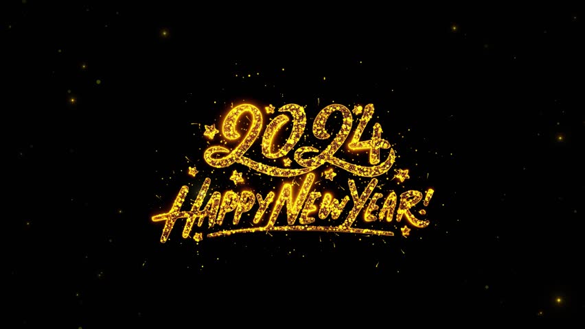 Golden 2024 Happy New year Blast text beautiful Title animation shine flickering firework bokeh background. celebration glittering Holiday. holiday. Countdown new year 2024 festival. 3D Illustration | Shutterstock HD Video #1110838827