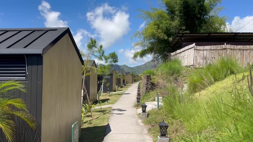 the atmosphere of a house on a mountain in the morning