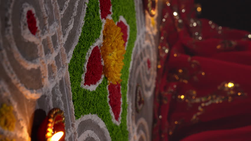 Clay diya lamps lit during diwali celebration, Diwali, or Deepavali, is India