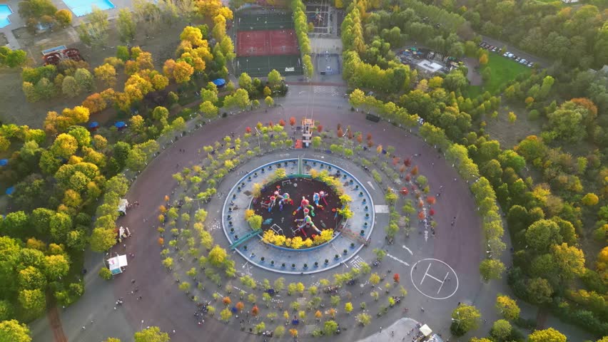 High angle drone shot of the Children
