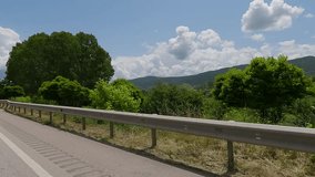 roadside view, landscape in a summer 