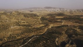 Aerial, Landscapes Around Mardin, Turkey. Graded and stabilized version.