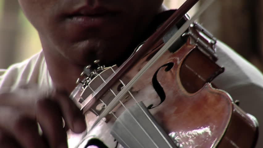 A Man Playing Violin in Chaco Province, Argentina. Close Up. Royalty-Free Stock Footage #1110865307