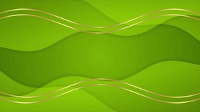 Animated Dark lime green and golden abstract geometric motion techology background. Seamless looping background animation 