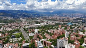 Aerial video made with a drone over the El Poblado sector in Medellín, Colombia.