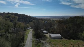 Hartsburg Missouri Drone Flyover 4k Video