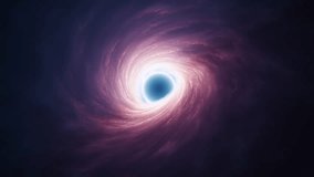 Interstellar black hole with glowing accretion disk and singularity nucleus. Concept 3D animation of cosmic wormhole on starry space background. Theory of relativity and quantum physics wallpaper. - Powered by Shutterstock - Get 15% off with code: PIKWIZARD15