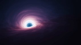 Interstellar black hole with glowing accretion disk and singularity nucleus. Concept 3D animation of cosmic wormhole on starry space background. Theory of relativity and quantum physics wallpaper. - Powered by Shutterstock - Get 15% off with code: PIKWIZARD15