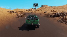 Animation of the newly released speed racing simulator. Using the green truck vehicle in the level of a speed racing simulator. Finishing the desert map campaign level of the speed racing simulator.