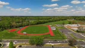 This video shows scenic aerial views of Glassboro High School in Glassboro, NJ.   